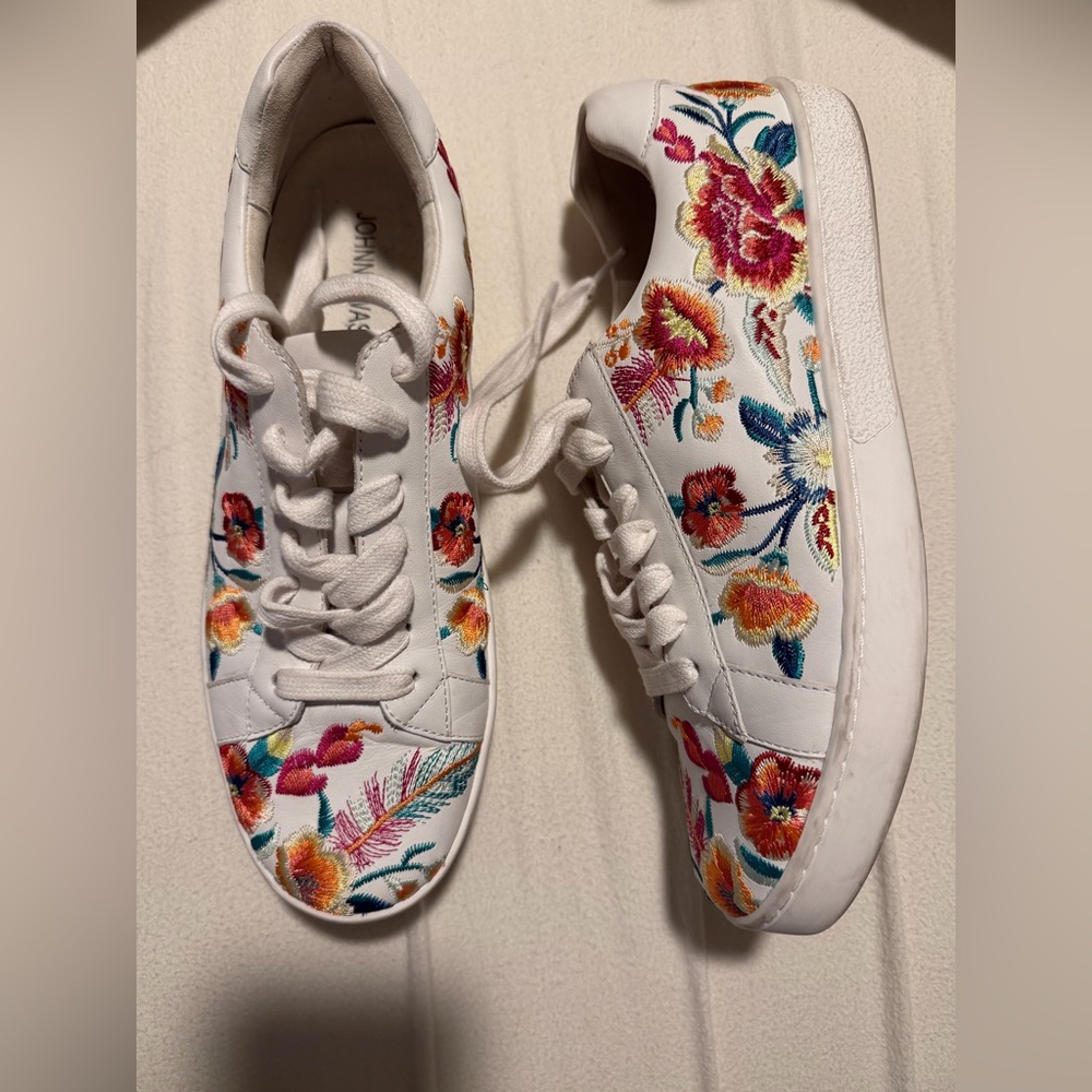 Johnny Was Embroidered Floral Sneakers